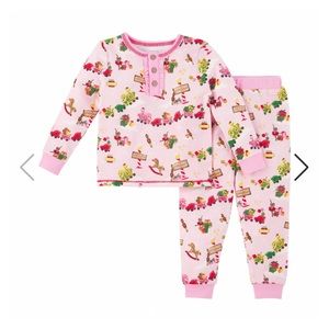 MudPie Girls train to north pole Pajamas 4T